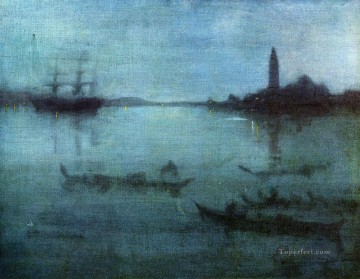  azul Lienzo - Nocturno azul y plateado en azul y plateado La laguna Venecia James Abbott McNeill Whistler